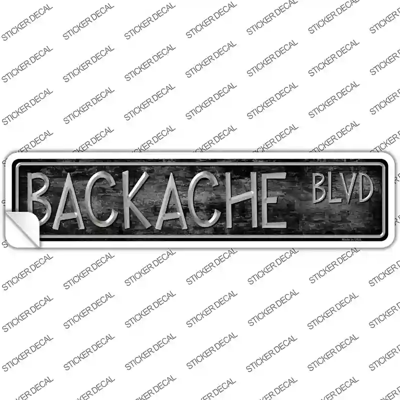 K-422s-S Backache Blvd Novelty Narrow Sticker Decal - Small