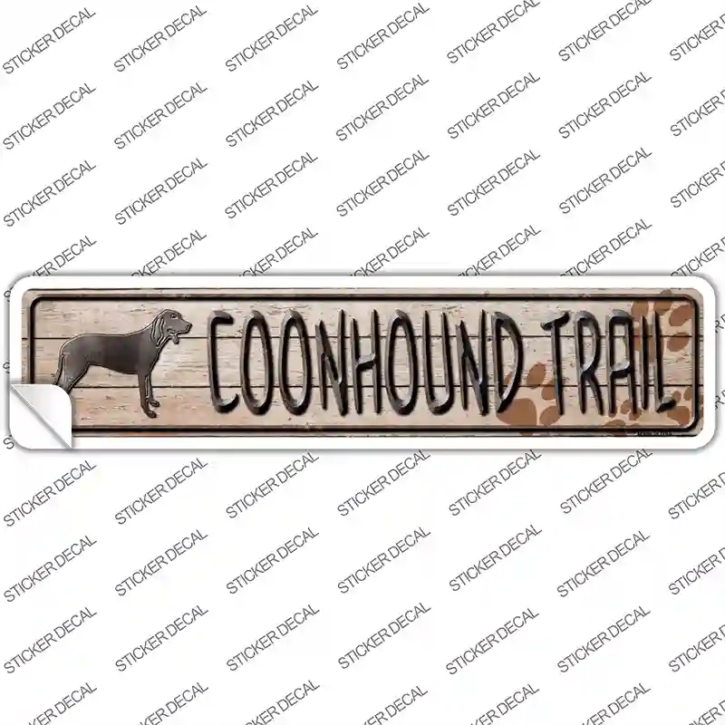 K-460s-L Coonhound Trail Novelty Narrow Sticker Decal - Large