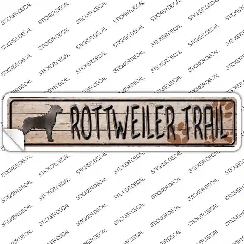 K-470s-L Rottweiler Trail Novelty Narrow Sticker Decal - Large