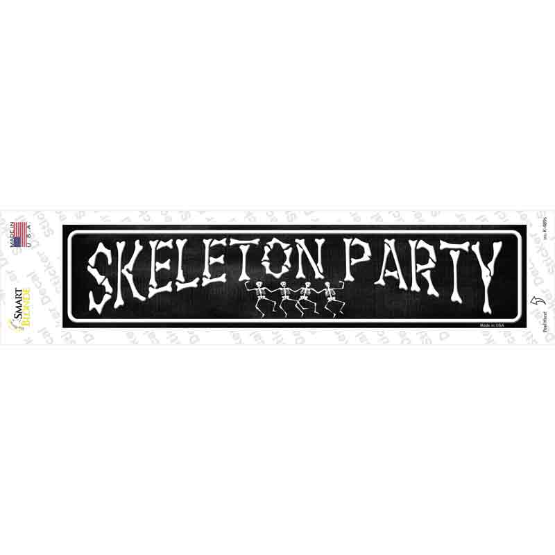 K-489s-M Skeleton Party Novelty Narrow Sticker Decal - Medium