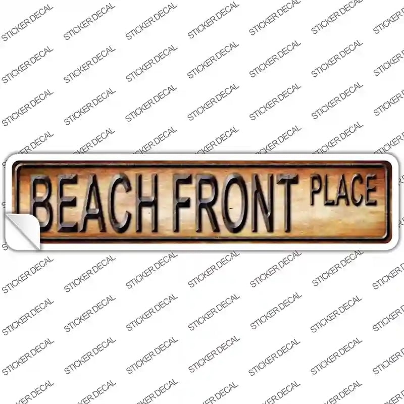 K-508s-L Beach Front Novelty Narrow Sticker Decal - Large