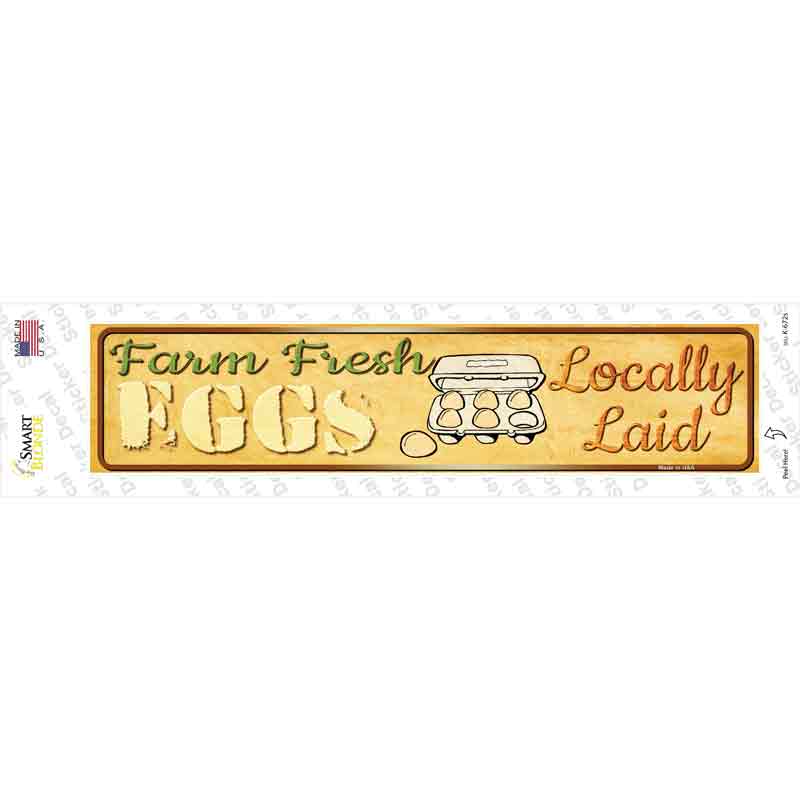 K-672s-M Farm Fresh Eggs Novelty Narrow Sticker Decal - Medium