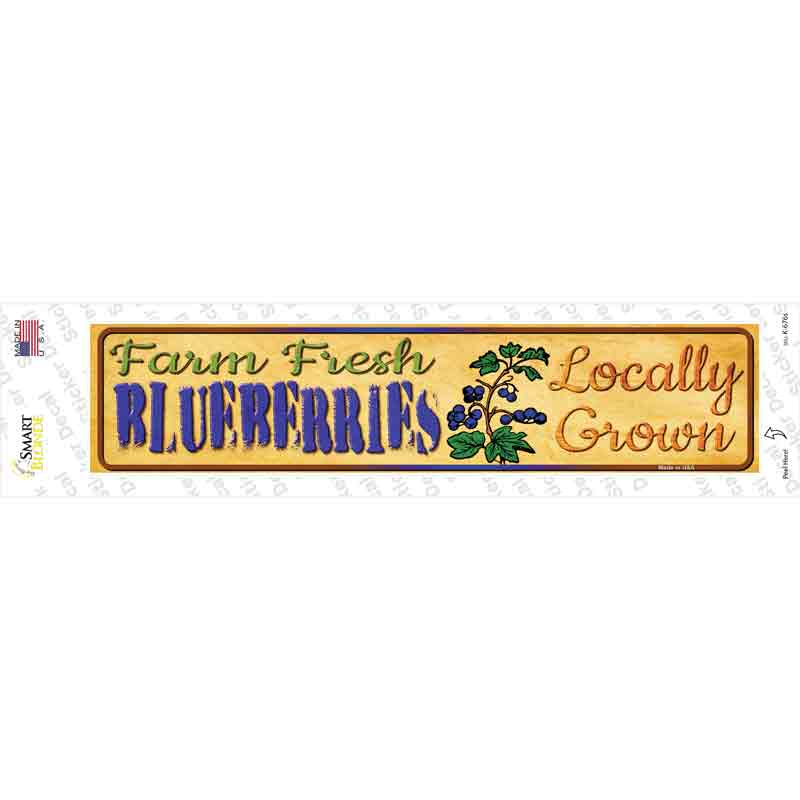K-676s-M Farm Fresh Blueberries Novelty Narrow Sticker Decal - Medium