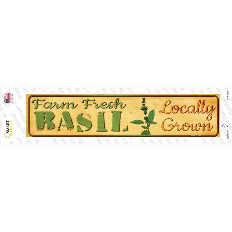 K-698s-M Farm Fresh Basil Novelty Narrow Sticker Decal - Medium