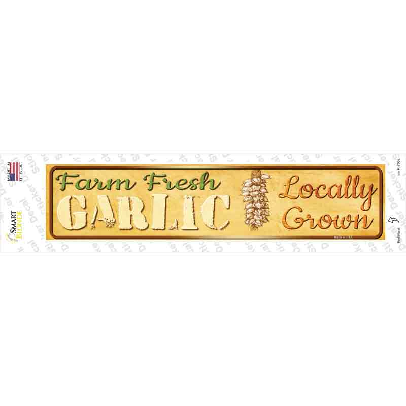 K-706s-M Farm Fresh Garlic Novelty Narrow Sticker Decal - Medium