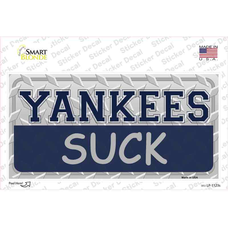 LP-1123s-M Yankees Suck Novelty Sticker Decal - Medium