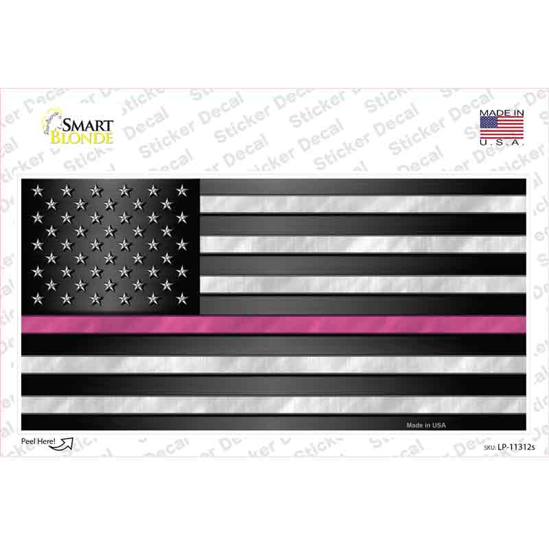 LP-11312s-M Thin Pink Line Novelty Sticker Decal - Medium