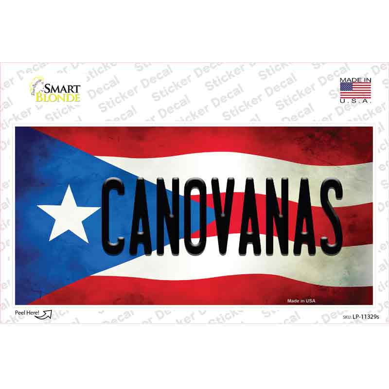 LP-11329s-M Canovanas Puerto Rico Flag Novelty Sticker Decal - Medium