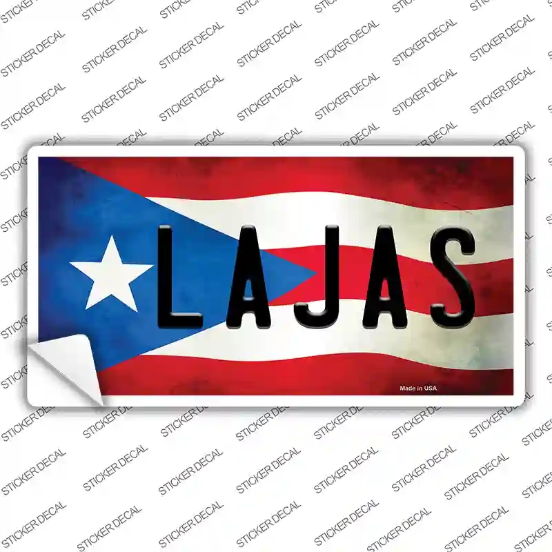 LP-11355s-S Lajas Puerto Rico Flag Novelty Sticker Decal - Small