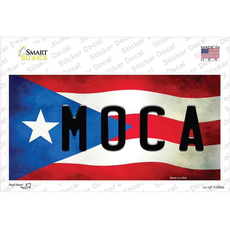 LP-11365s-M Moca Puerto Rico Flag Novelty Sticker Decal - Medium