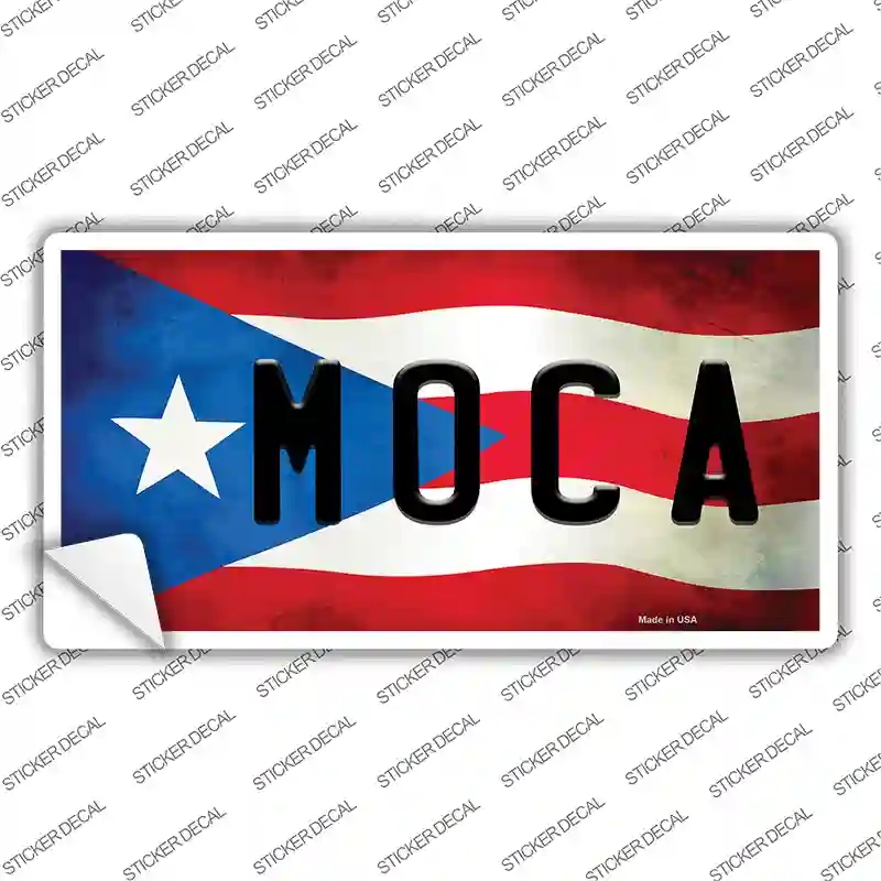 LP-11365s-S Moca Puerto Rico Flag Novelty Sticker Decal - Small