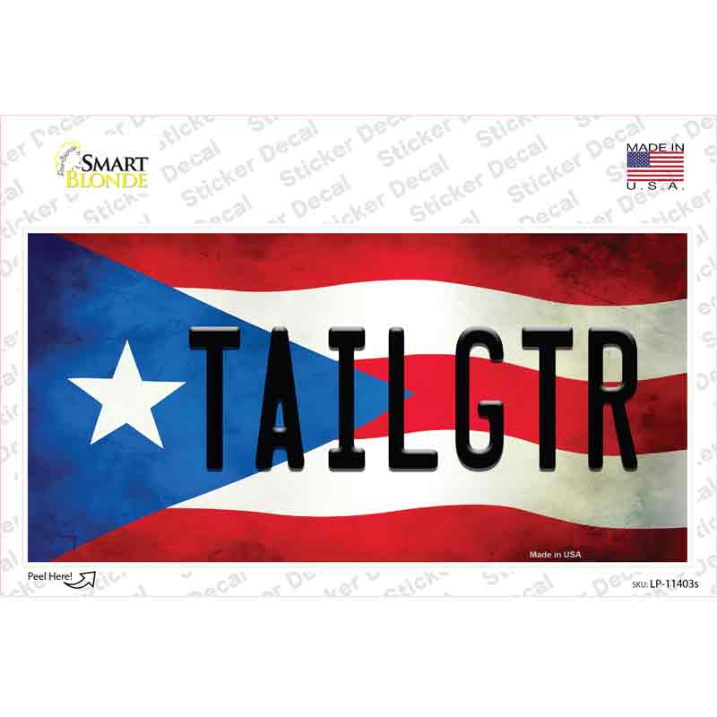 LP-11403s-M Tailgtr Puerto Rico Flag Novelty Sticker Decal - Medium