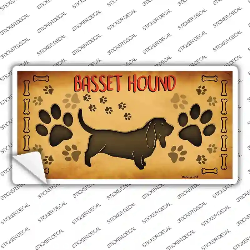 LP-10431s-S Basset Hound Novelty Sticker Decal - Small