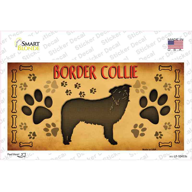 LP-10433s-M Border Collie Novelty Sticker Decal - Medium