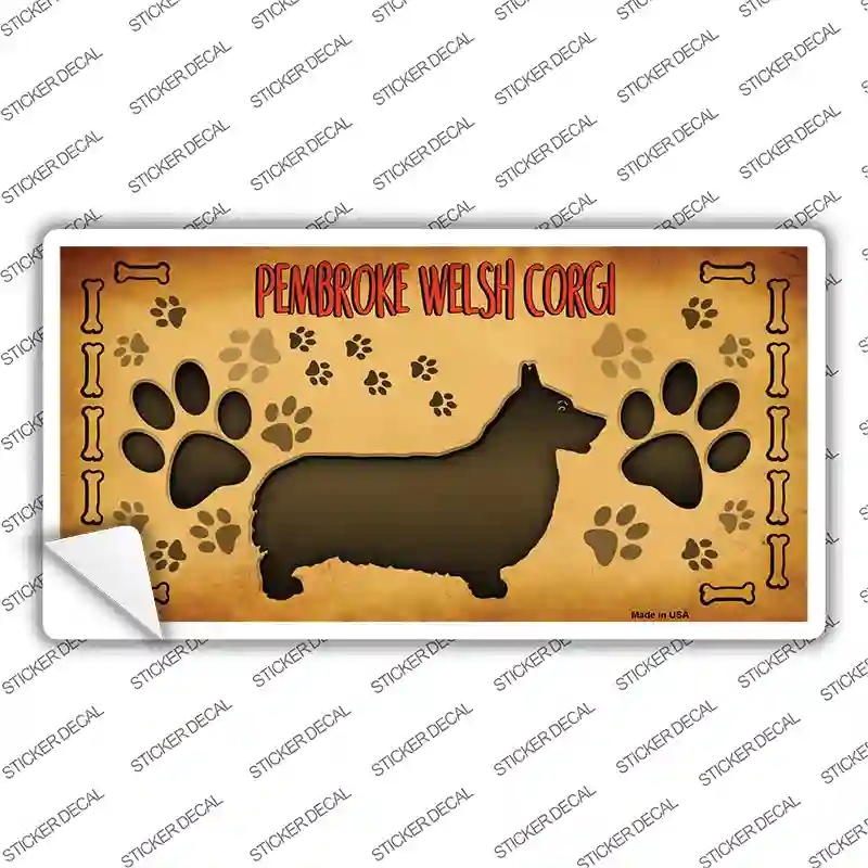 LP-10452s-S Pembroke Welsh Corgi Novelty Sticker Decal - Small