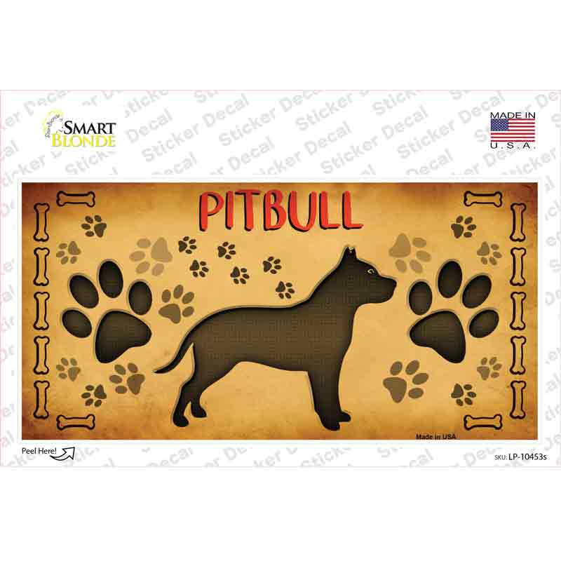 LP-10453s-M Pitbull Novelty Sticker Decal - Medium