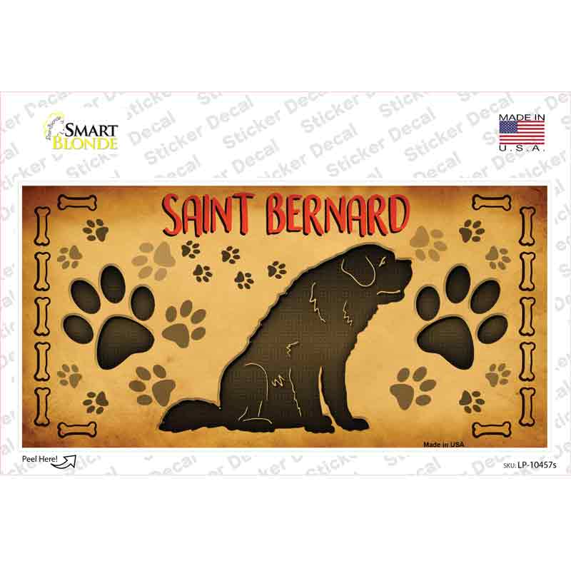 LP-10457s-M Saint Bernard Novelty Sticker Decal - Medium