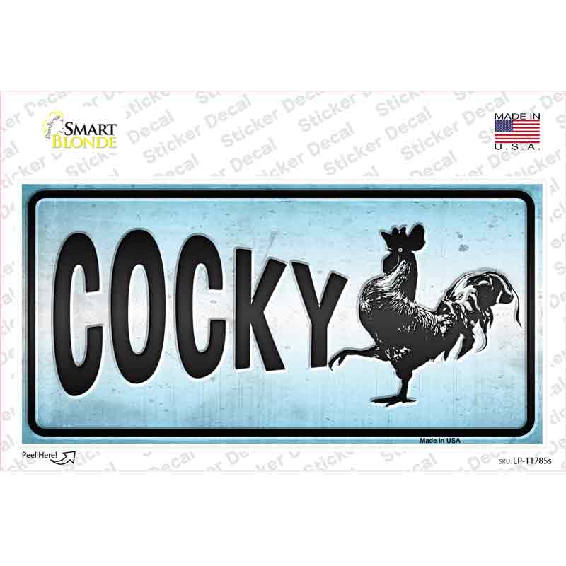 LP-11785s-M Cocky Chicken Novelty Sticker Decal - Medium
