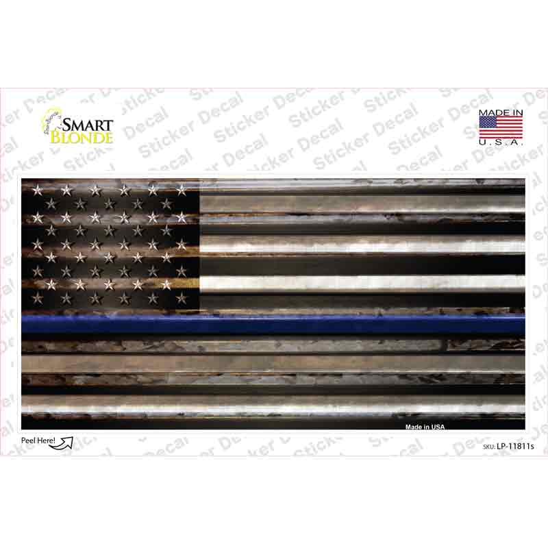 LP-11811s-M Thin Blue Line American Flag Novelty Sticker Decal - Medium