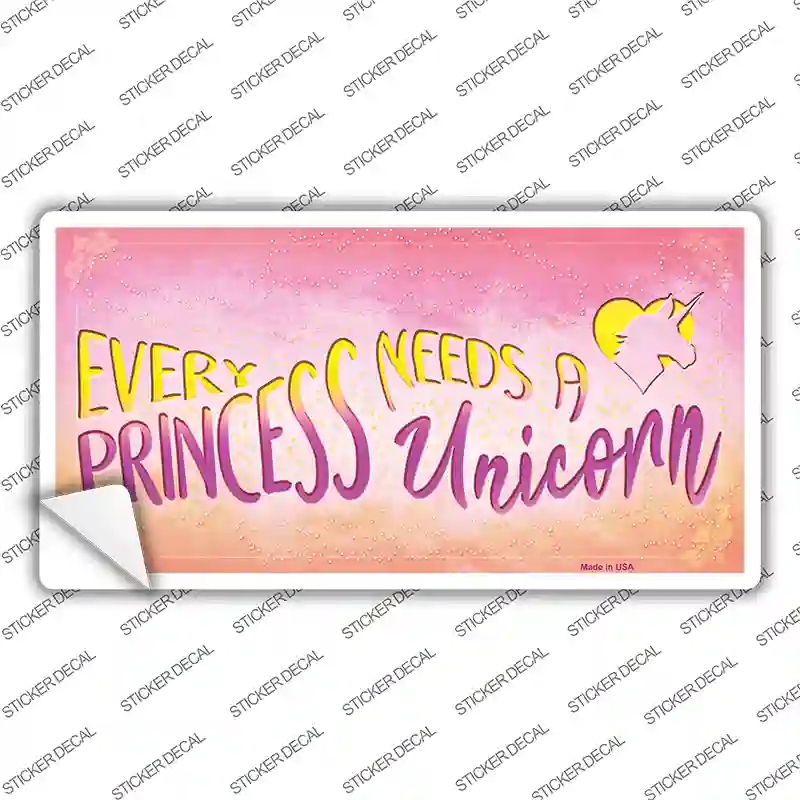LP-11886s-XL Princess & Unicorn Novelty Sticker Decal - Extra Large