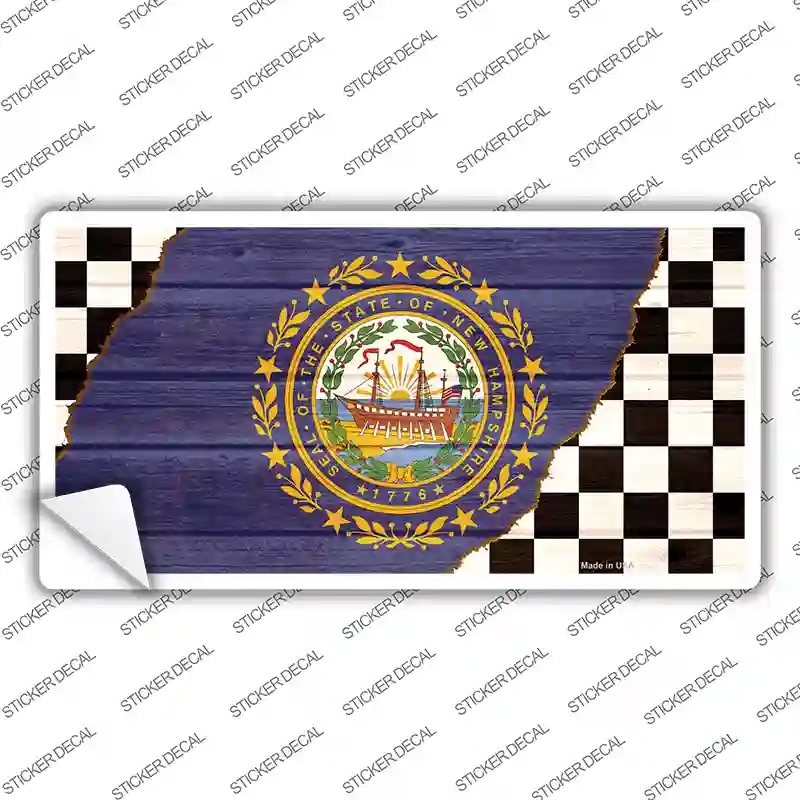LP-13714s-S   Hampshire Racing Flag Novelty Sticker Decal - Small