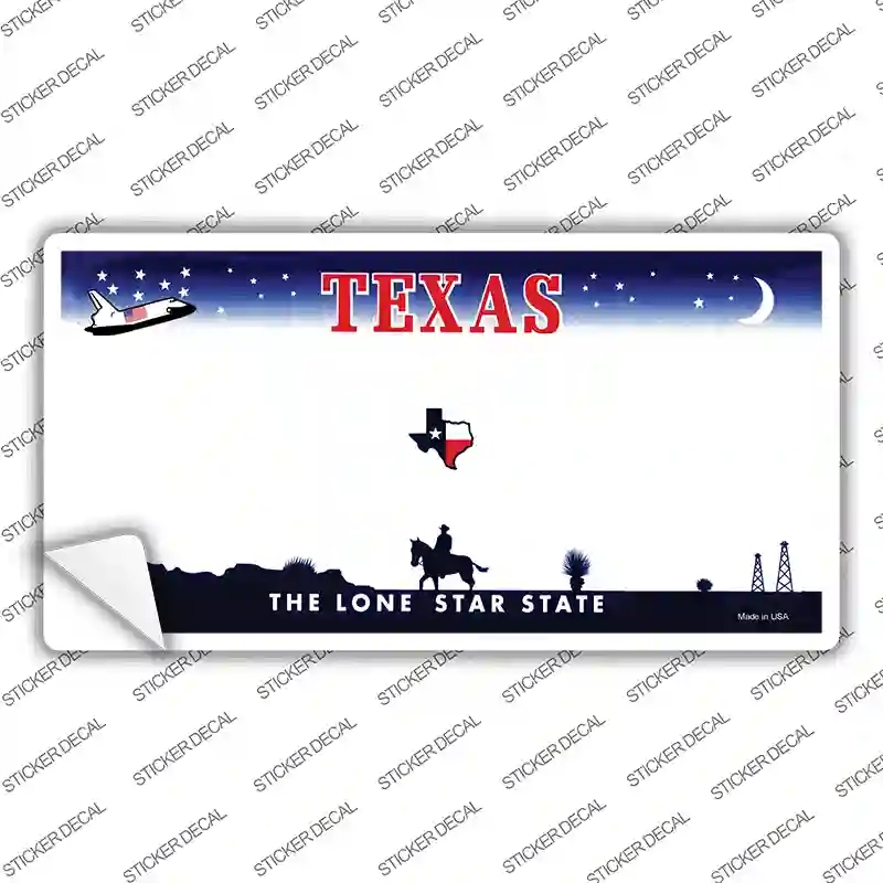 LP-2258s-L Texas State Blank Novelty Sticker Decal - Large