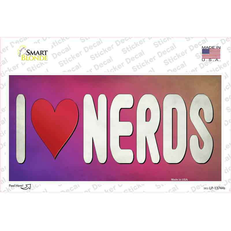 LP-13744s-M I Love Nerds Novelty Sticker Decal - Medium
