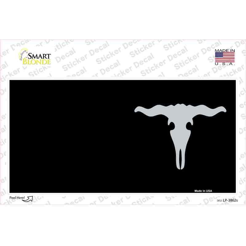 LP-3862s-M Cattle Skull Offset Novelty Sticker Decal - Medium