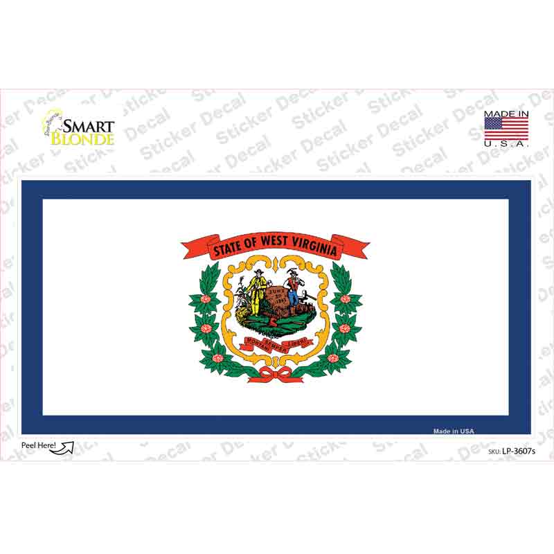 LP-3607s-M West Virginia State Flag Novelty Sticker Decal - Medium