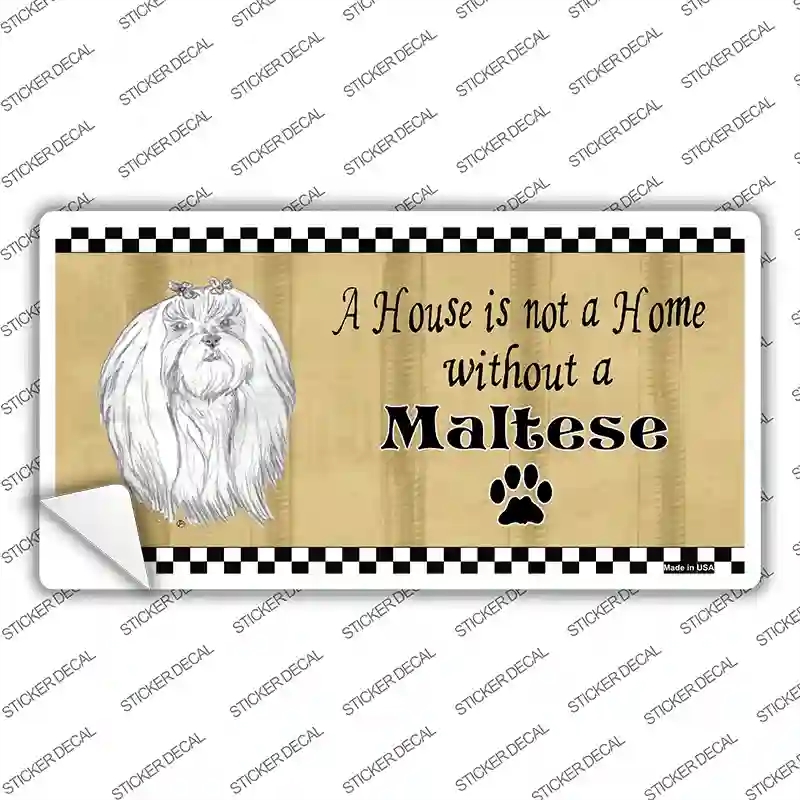 LP-1727s-S Pencil Sketch Maltese Novelty Sticker Decal - Small
