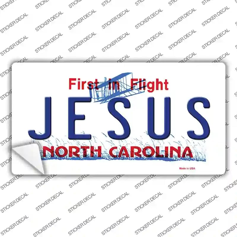 LP-1761s-S Jesus North Carolina Novelty Sticker Decal - Small
