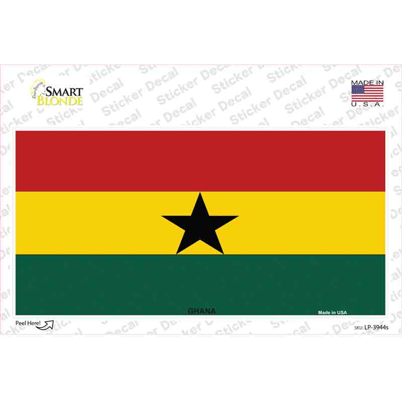 LP-3944s-M Ghana Flag Novelty Sticker Decal - Medium
