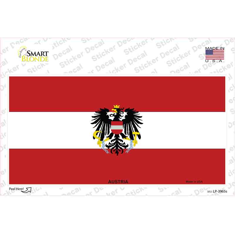 LP-3965s-M Austria Flag Novelty Sticker Decal - Medium