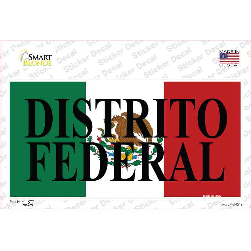 LP-3451s-M Distrito Federal Mexico Background Novelty Sticker Decal - Medium