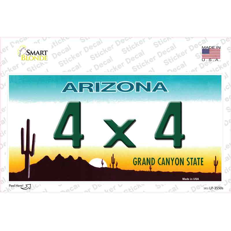 LP-3550s-M 4X4 Arizona Novelty Sticker Decal - Medium