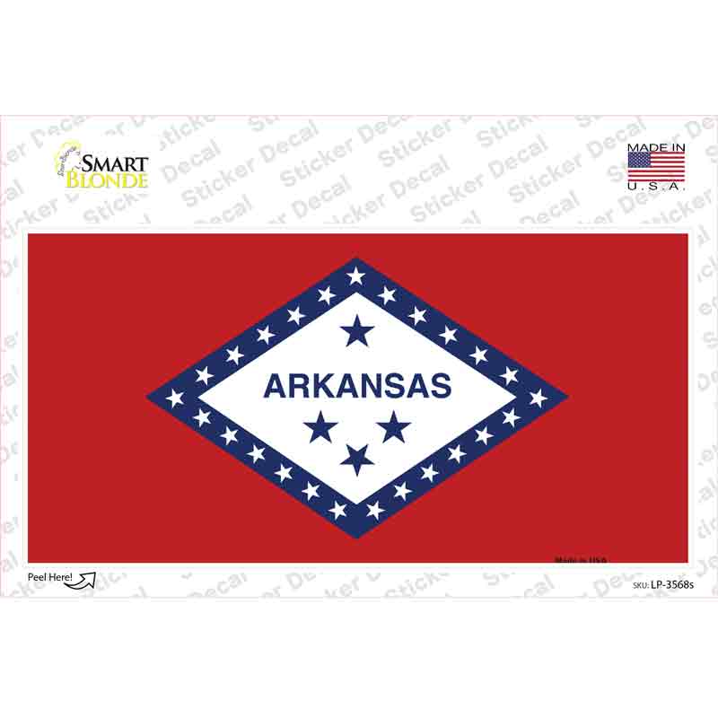 LP-3568s-M Arkansas State Flag Novelty Sticker Decal - Medium
