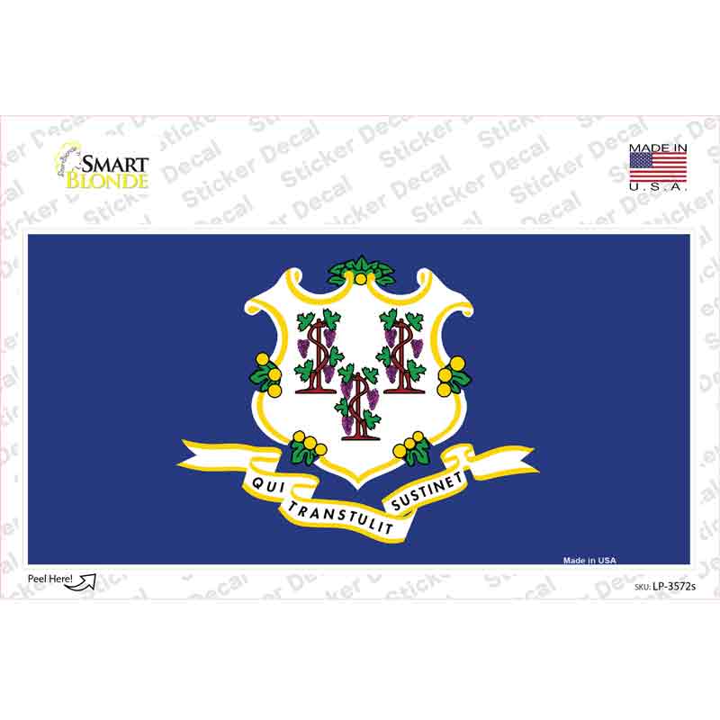 LP-3572s-M Connecticut State Flag Novelty Sticker Decal - Medium
