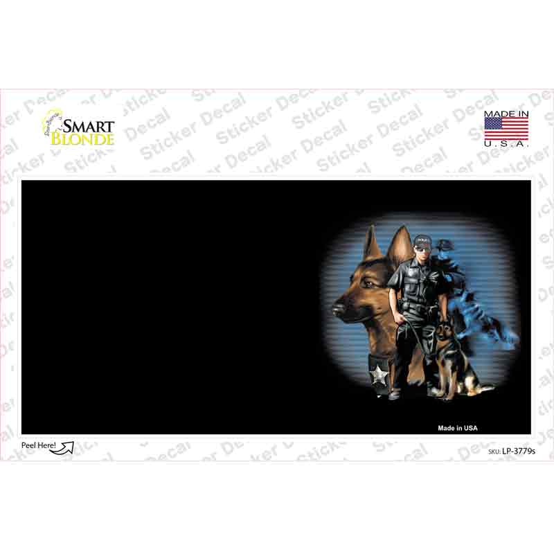 LP-3779s-M Policeman K9 Dog Offset Novelty Sticker Decal - Medium