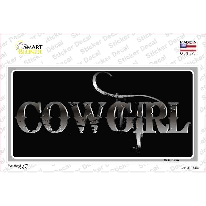 LP-1833s-M Cowgirl Black Novelty Sticker Decal - Medium