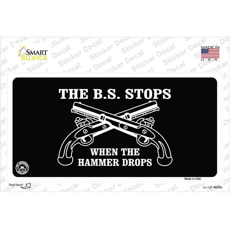 LP-4690s-M The BS Stops Novelty Sticker Decal - Medium