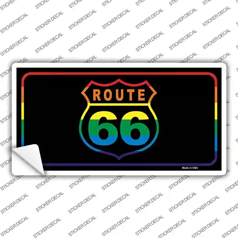 LP-4728s-L Route 66 Rainbow Novelty Sticker Decal - Large