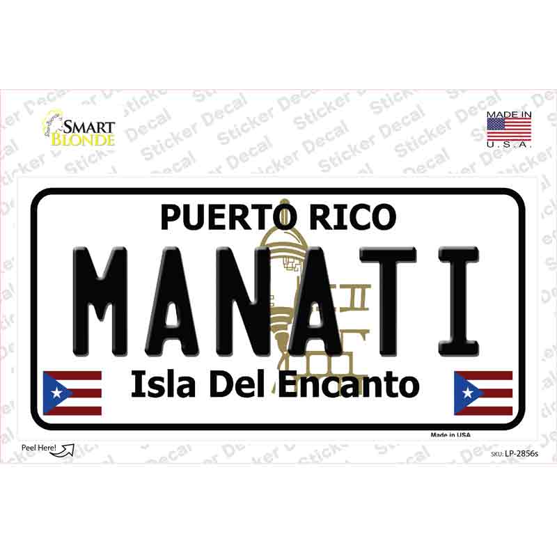 LP-2856s-M Manati Puerto Rico Novelty Sticker Decal - Medium