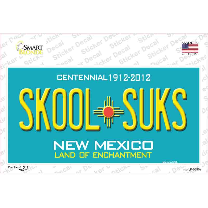 LP-6686s-M Skool Suks   Mexico Novelty Sticker Decal - Medium