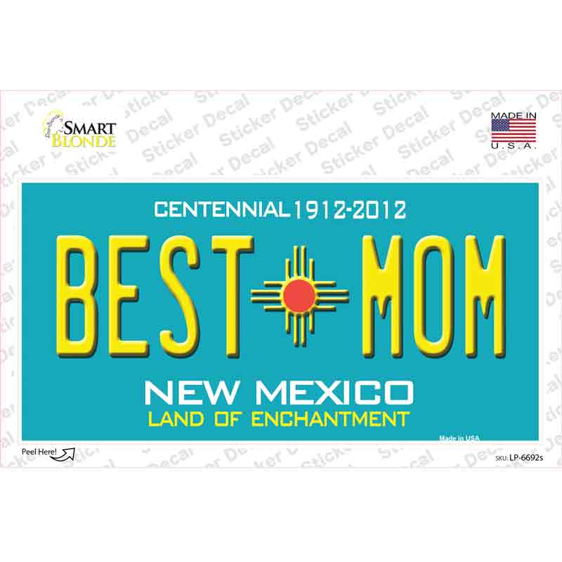 LP-6692s-M Best Mom Teal   Mexico Novelty Sticker Decal - Medium