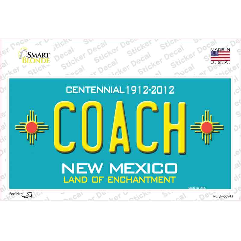 LP-6694s-M Coach   Mexico Novelty Sticker Decal - Medium