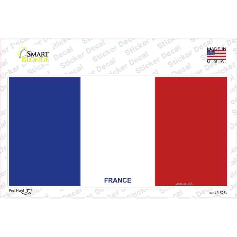 LP-528s-M France Flag Novelty Sticker Decal - Medium