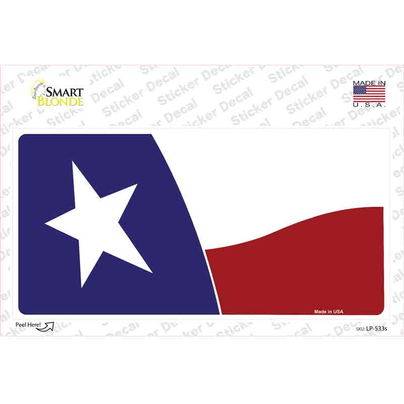 LP-533s-M Texas State Flag Waving Novelty Sticker Decal - Medium