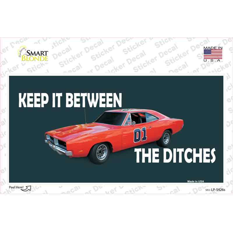 LP-5426s-M Between the Ditches Novelty Sticker Decal - Medium