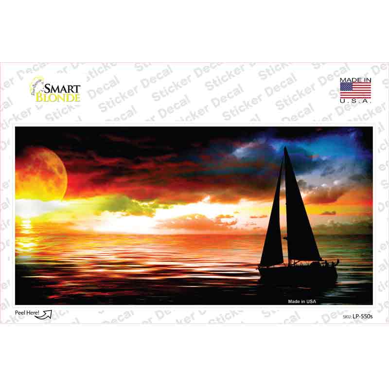 LP-550s-M Sailboat Novelty Sticker Decal - Medium