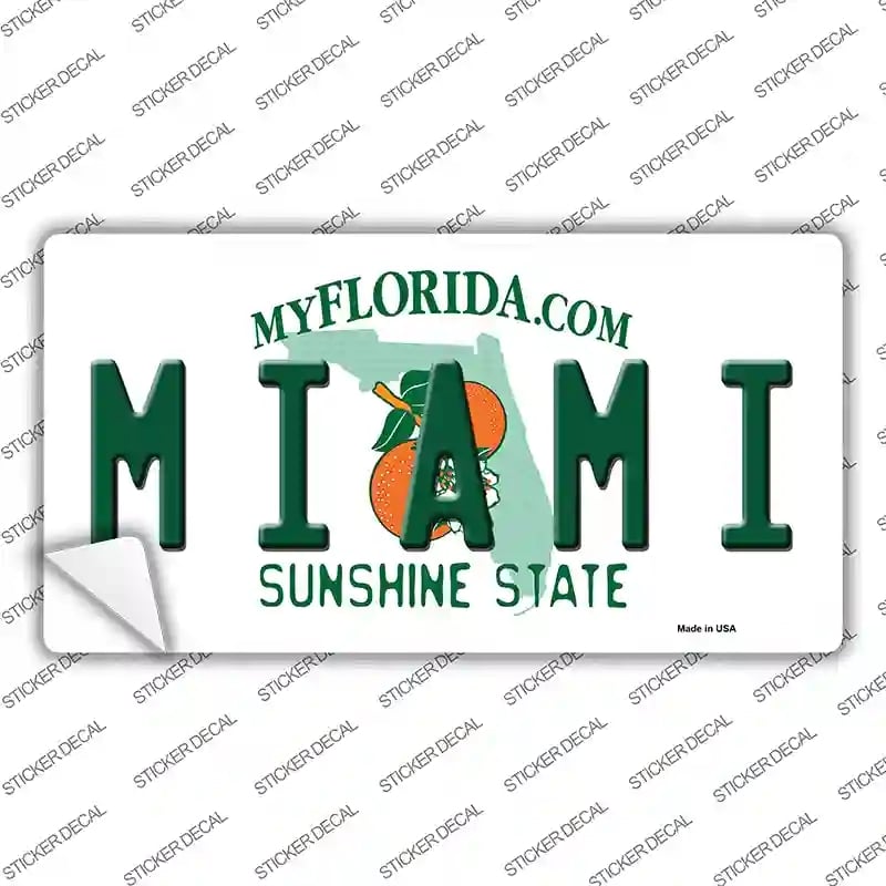 LP-6007s-L Miami Florida Novelty Sticker Decal - Large